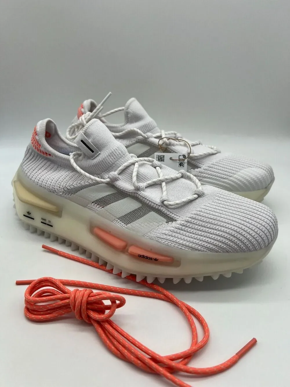 Adidas Women's NMD S1 Low Shoes Coral White HQ4465 Size 10 NWT